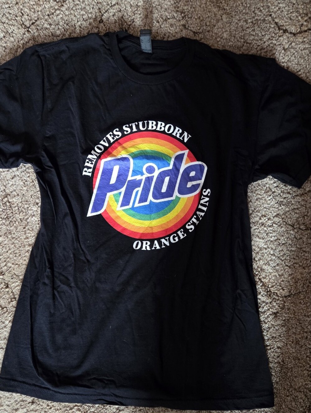 Gildan Black Tee with Rainbow Pride Graphic
